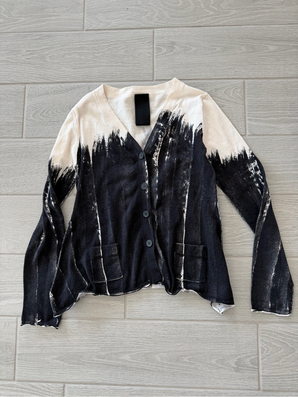 RUNDHOLZ BLACK LABEL 100% Cotton Avant-Garde Asymmetrical Cardigan Small VGUC